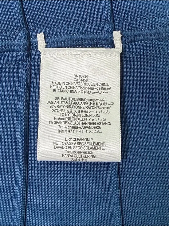 Herve Leger Blue, Black & White Shoulder Bandage Dress Size S - Picture 9 of 11